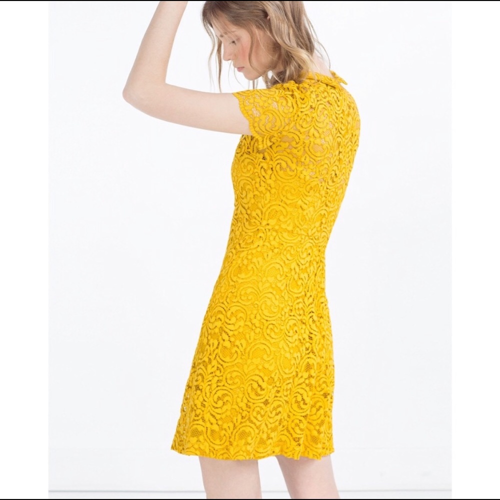 SOLD ELSEWHERE | Zara Mustard Yellow Lace Dress